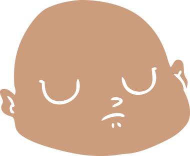 Bir insan tarafından çizilmiş düz renkli bir çizgi film.