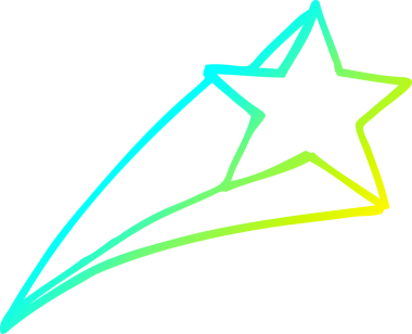 Bir insan tarafından çizilmiş bir çizgi film yıldızının soğuk gradyan çizimi.