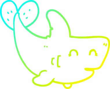 Bir insan tarafından çizilmiş bir karikatür köpek balığı çizimi.