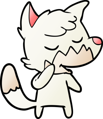 Bir insan tarafından çizilmiş dost canlısı çizgi film tilkisi