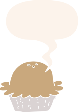 Konuşma baloncuğu olan karikatür turtası bir insan tarafından çizilmiş.