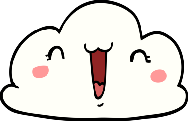 Bir insan tarafından çizilmiş sevimli karikatür bulutu