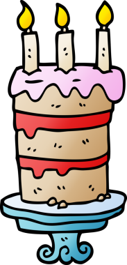 Bir insan tarafından çizilmiş karalama doğum günü pastası.