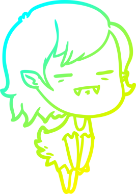 Bir insan tarafından çizilmiş bir ölümsüz vampir kız çizgi filmi.