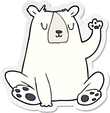 Bir insan tarafından çizilmiş kutup ayısının sıkıntılı çıkartması.