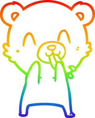 Bir insan tarafından çizilmiş kaba bir çizgi film ayısının çizimi.