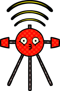 Bir insan tarafından çizilmiş bir uydunun çizgi roman tarzı