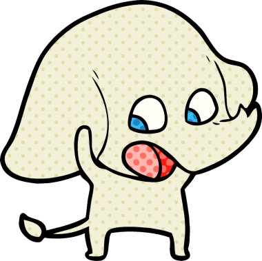 Bir insan tarafından çizilmiş şirin bir fil.