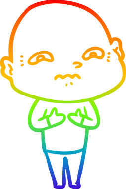 gökkuşağı gradyanı çizimi bir insan tarafından çizilmiş gergin bir adamın çizimi