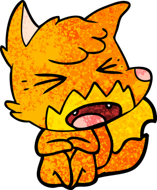 Bir insan tarafından çizilmiş kızgın tilki çizgi filmi.