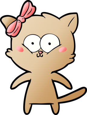 Bir insan tarafından çizilmiş çizgi film kedisi.