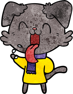 Bir insan tarafından çizilmiş nefes nefese bir köpek.