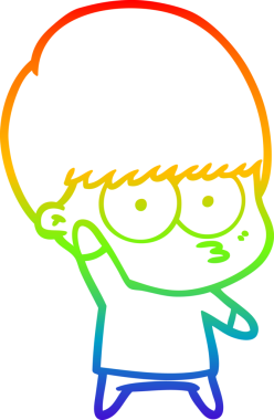 gökkuşağı gradyan çizgisi bir insan tarafından çizilen gergin çizgi film çocuğu çizimi