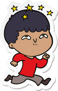 Bir insan tarafından çizilmiş bir karikatür çıkartması.