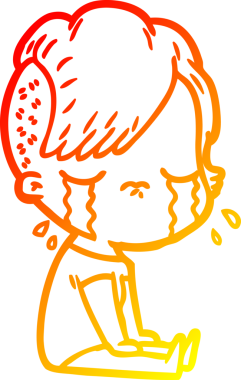 Bir insan tarafından çizilmiş, ağlayan bir çizgi film çizimi.