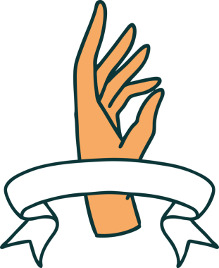 Bir insan tarafından çizilmiş geleneksel dövmeli bir el.