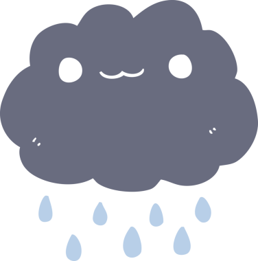 Bir insan tarafından çizilmiş düz renkli çizgi film bulutu