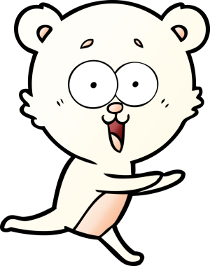 Bir insan tarafından çizilmiş gülen oyuncak ayı çizgi filmi.