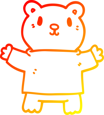 Bir insan tarafından çizilmiş bir oyuncak ayının sıcak çizgi çizimi