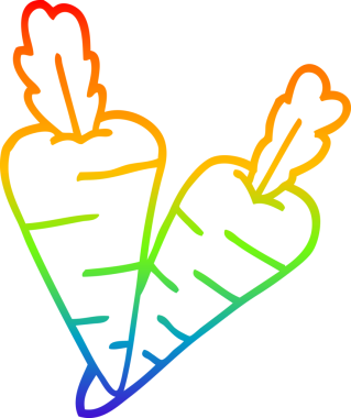 Bir insan tarafından çizilmiş organik havuç çizgi çizimi.