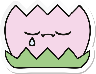 Bir insan tarafından çizilmiş şirin bir nilüfer çiçeğinin çıkartması.