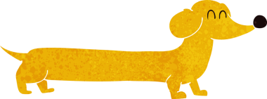 bir insan tarafından çizilmiş çizgi film dachshund 'u