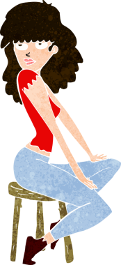 Bir insan tarafından çizilmiş karikatür kadın.