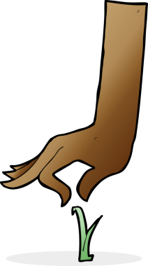 Bir insan tarafından çizilmiş çim biçme çubuğu.