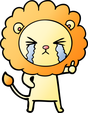 Bir insan tarafından çizilmiş ağlayan bir aslan.