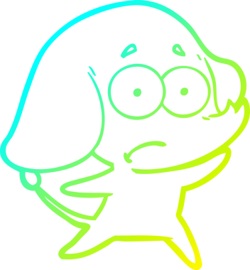 Bir insan tarafından çizilmiş belirsiz bir filin soğuk eğik çizgisi.