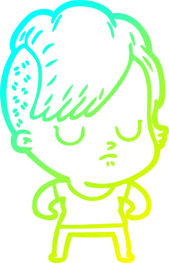 Bir insan tarafından çizilmiş bir karikatür kadın çizimi.