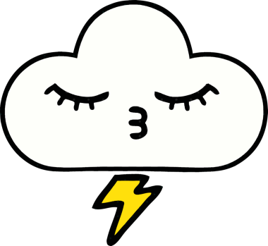 Bir insan tarafından çizilmiş bir gök gürültüsü bulutu çizgi filmi.