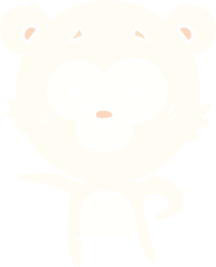 Bir insan tarafından çizilmiş kutup ayısı düz renkli çizgi film.