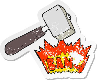 Bir insan tarafından çizilmiş bir karikatür tokmağının gerilimli yapıştırması.