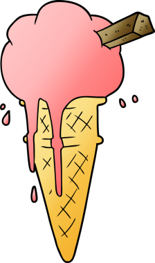 Bir insan tarafından çizilmiş dondurma karikatürü.