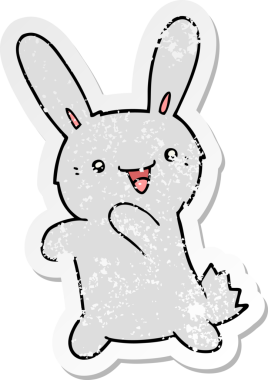 Bir insan tarafından çizilmiş karikatür tavşanı.