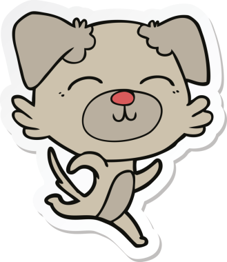 Bir insan tarafından çizilmiş bir köpeğin çıkartması.