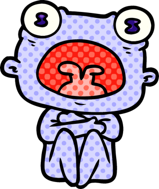 Bir insan tarafından çizilmiş garip bir uzaylı çizgi filmi.