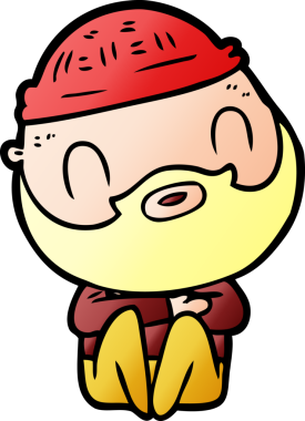 Bir insan tarafından çizilmiş sakallı bir adam.