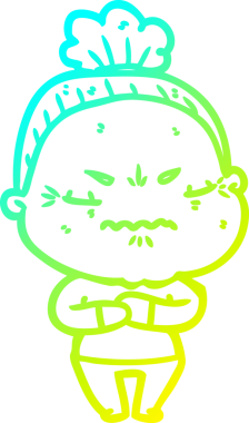 Bir çizgi film çizimi, bir insan tarafından çizilmiş yaşlı bir kadını rahatsız ediyordu.