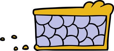 Bir insan tarafından çizilmiş bir pasta dilimi.