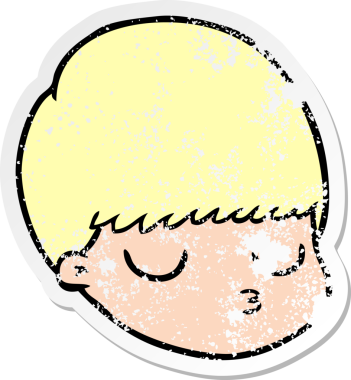 Bir insan tarafından çizilmiş karikatür erkek yüzü.