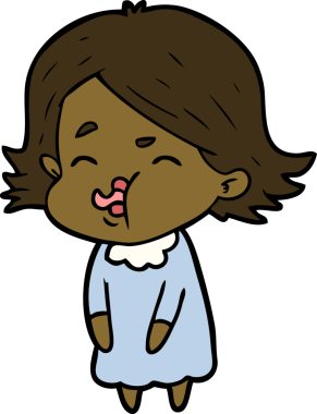 Bir insan tarafından çizilen karikatür kızı.