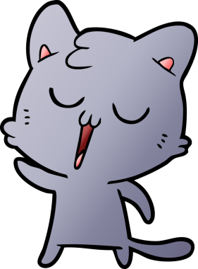 Bir insan tarafından çizilmiş çizgi film kedisi.