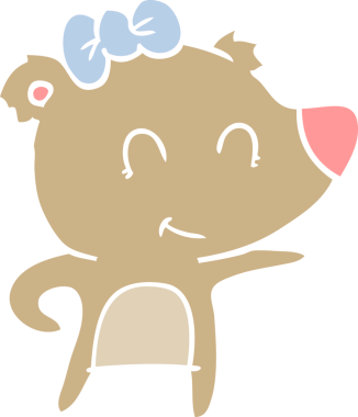 Bir insan tarafından çizilmiş dişi ayı düz renk karikatürü