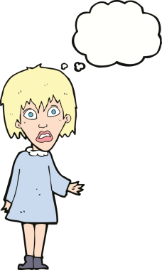 Bir insan tarafından çizilmiş düşünce balonlu bir karikatür.