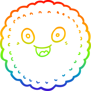 gökkuşağı gradyan çizimi bir insan tarafından çizilmiş bir çizgi film bisküvisi