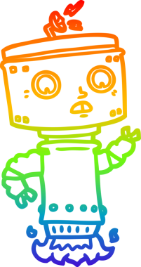 Bir insan tarafından çizilmiş gökkuşağı gradyan robot çizimi