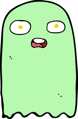 Bir insan tarafından çizilmiş komik çizgi film hayaleti.