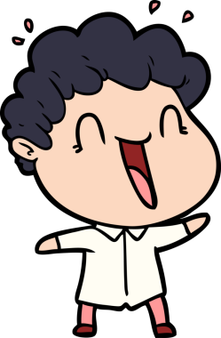 Bir insan tarafından çizilmiş mutlu bir adam.